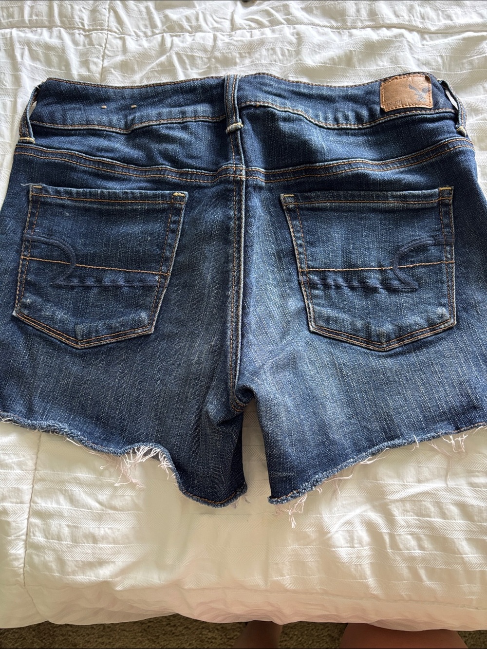 American Eagle Outfitters Dark Blue Denim Cutoff Shorts